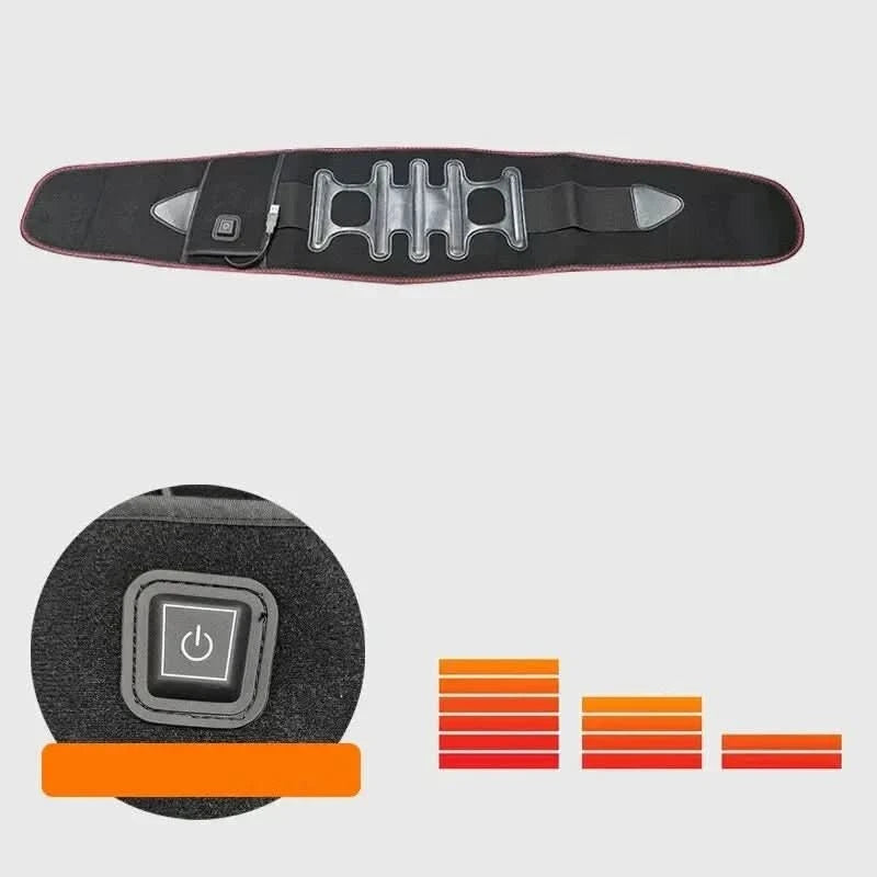 Heated Lower Back Support Belt | 3 Adjustable Heat Settings, Ergonomic Lumbar Fit | Soft Breathable Wrap for Home &amp; Work