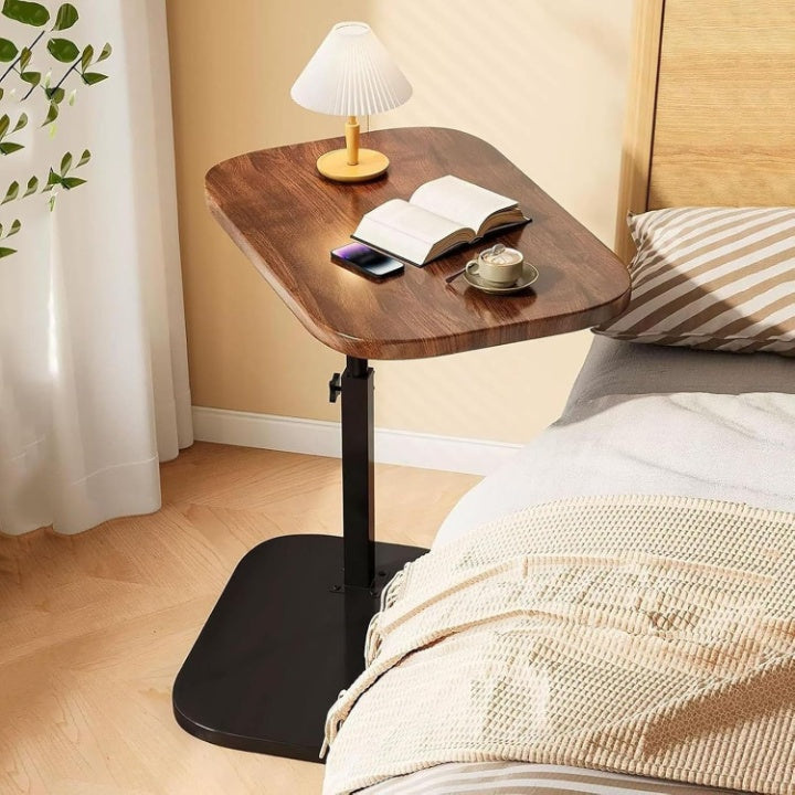 Height-Adjustable Side Table | C Shape Sofa Side Table