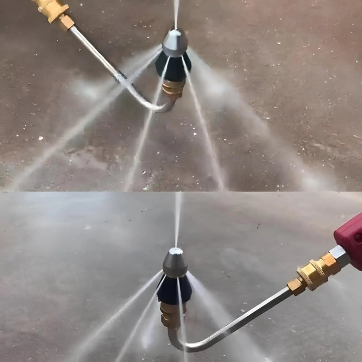 High-Pressure Drain Cleaning Nozzle, Stainless Steel | Fits Standard Garden Hose, Up to 5000 PSI | Clears Clogs Without Chemicals
