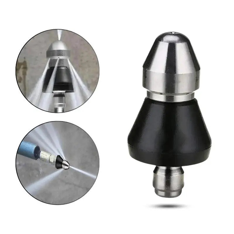 High-Pressure Drain Cleaning Nozzle, Stainless Steel | Fits Standard Garden Hose, Up to 5000 PSI | Clears Clogs Without Chemicals