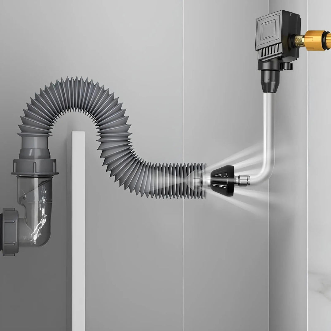 High-Pressure Drain Cleaning Nozzle, Stainless Steel | Fits Standard Garden Hose, Up to 5000 PSI | Clears Clogs Without Chemicals