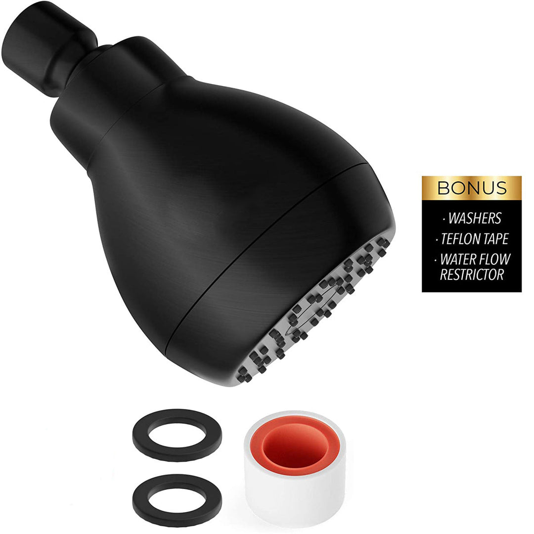 High Pressure Shower Head | Anti-Clog Nozzles | Chrome, Matt Black &amp; Brushed Nickel | G1/2" Brass