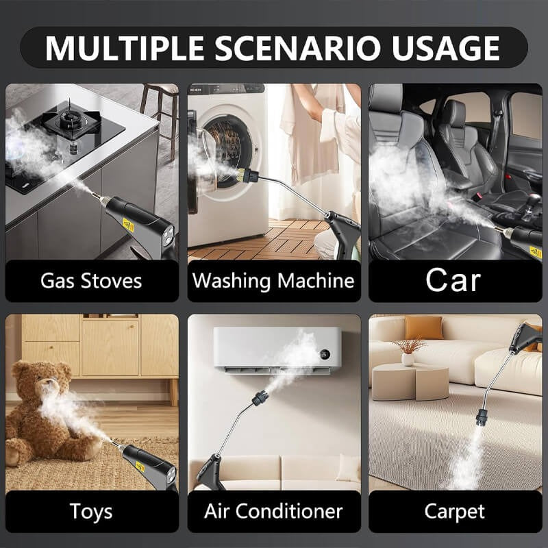 High Pressure Steam Cleaner 2500W | 6 Adjustable Steam Settings with 5 Brush Heads | Multi-Surface Cleaning Tool