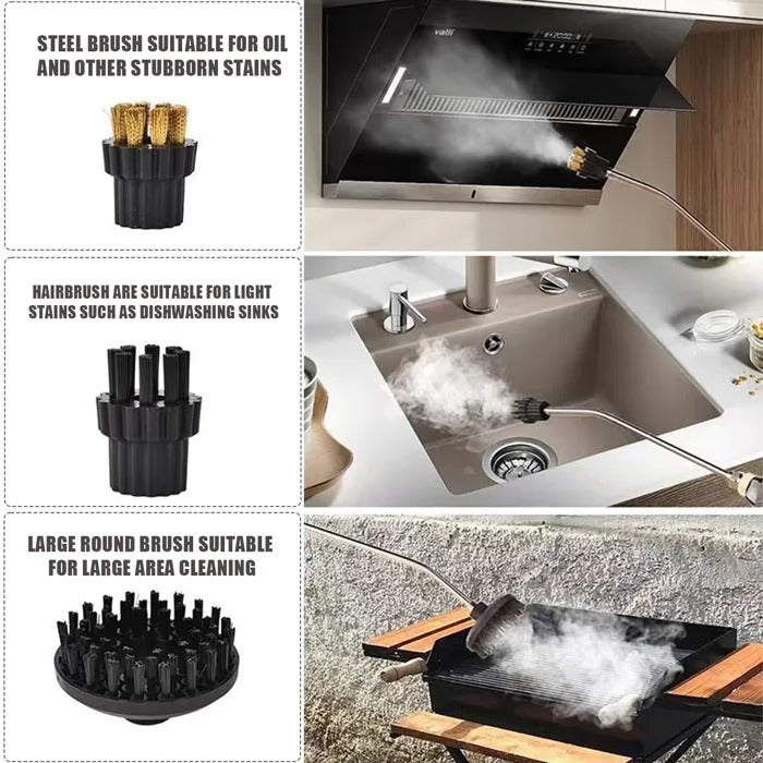 High Pressure Steam Cleaner 2500W | 6 Adjustable Steam Settings with 5 Brush Heads | Multi-Surface Cleaning Tool