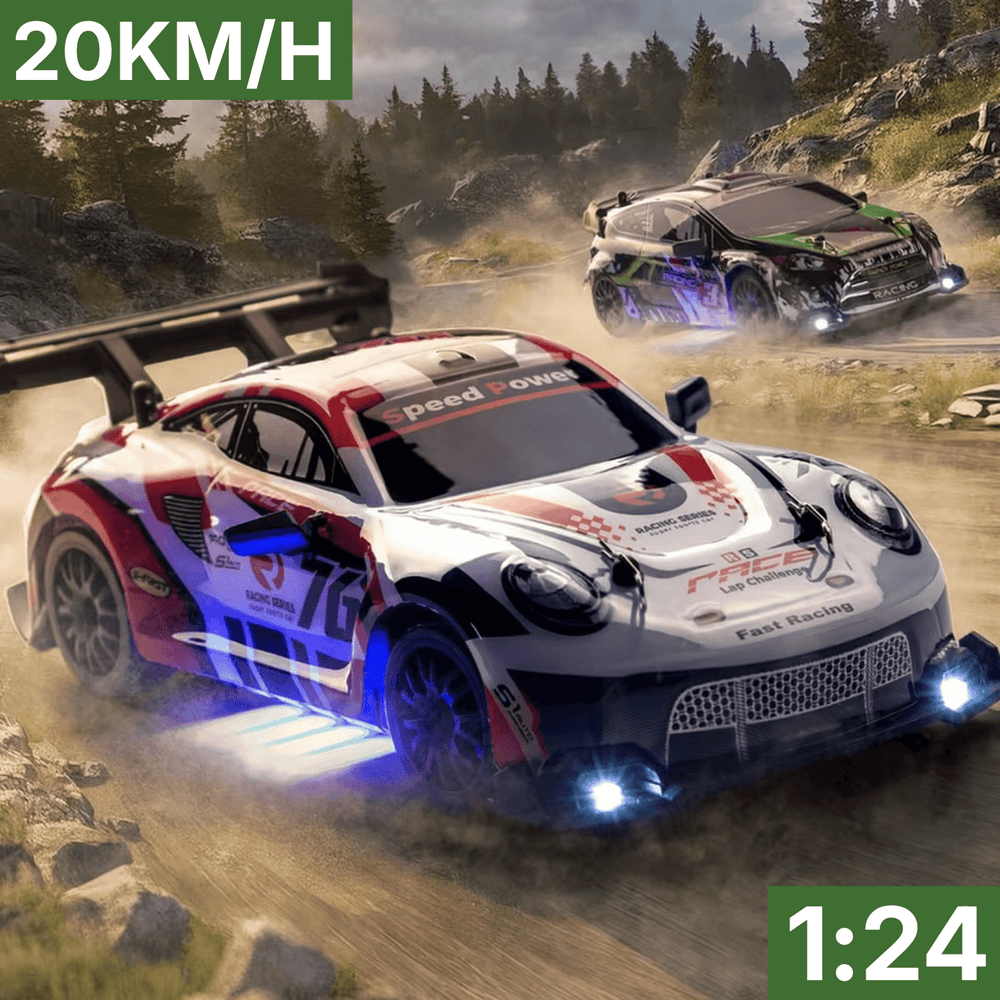 High-Speed RC Car | Speed & Drift Modes | Interchangeable Tyres | 2.4GHz | LED Headlights | ABS
