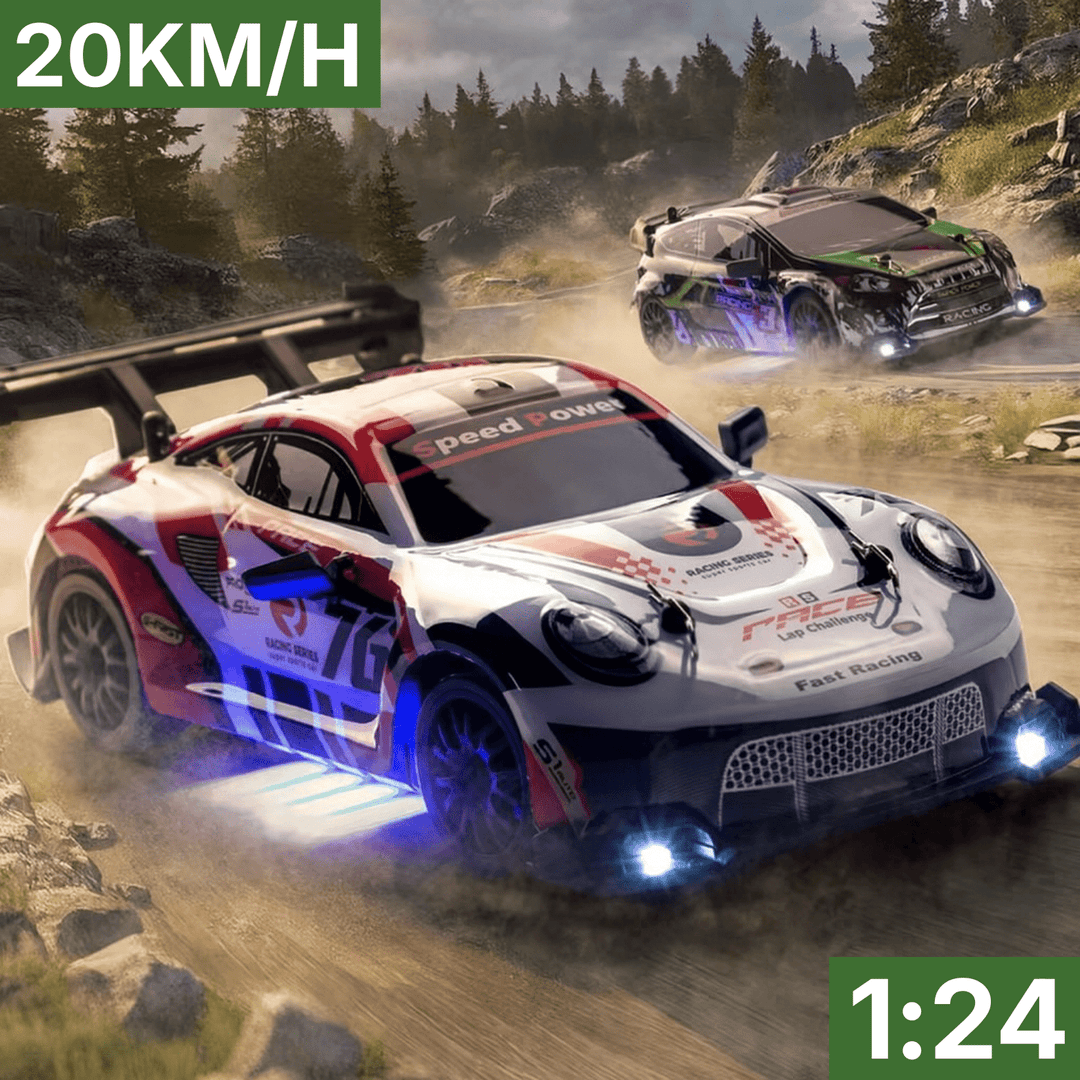 High-Speed RC Car | Speed &amp; Drift Modes | Interchangeable Tyres | 2.4GHz | LED Headlights | ABS