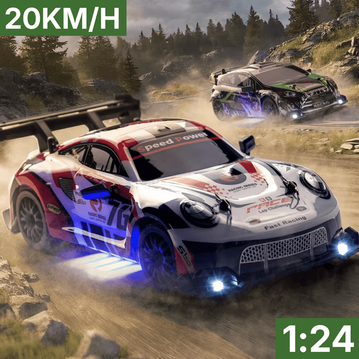 High-Speed RC Car | Speed &amp; Drift Modes | Interchangeable Tyres | 2.4GHz | LED Headlights | ABS
