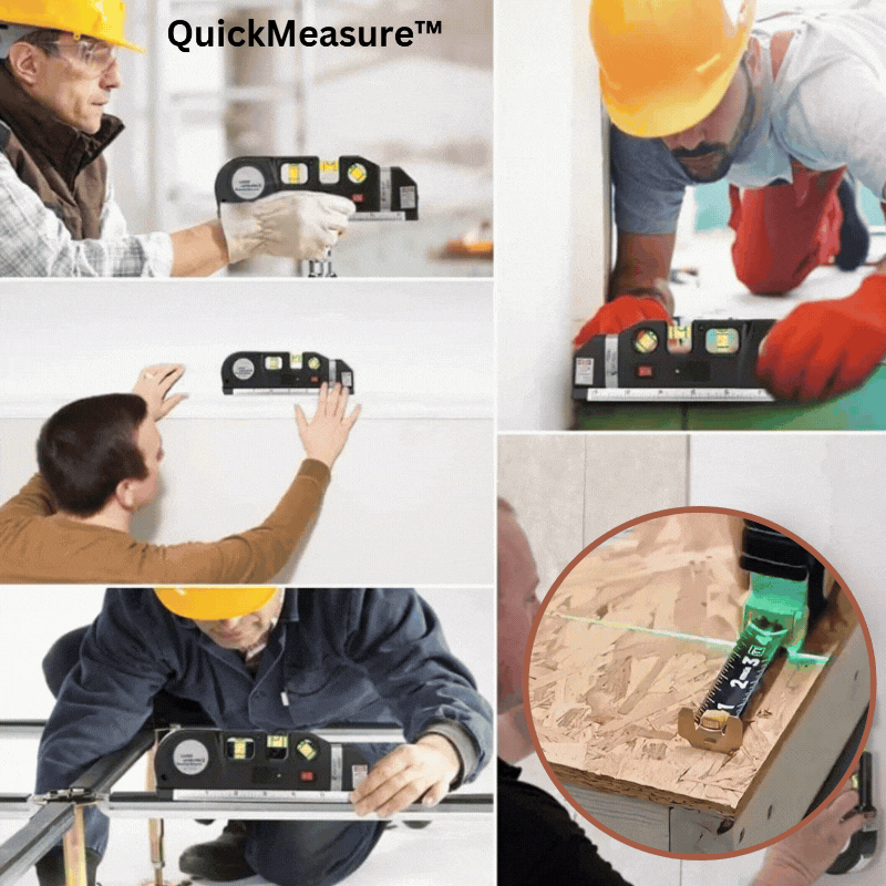4-in-1 Laser Measuring Tool ABS Plastic 188 mm | Black | Tape Measure, Triple Level &amp; Laser Beam for Precise Alignment 2