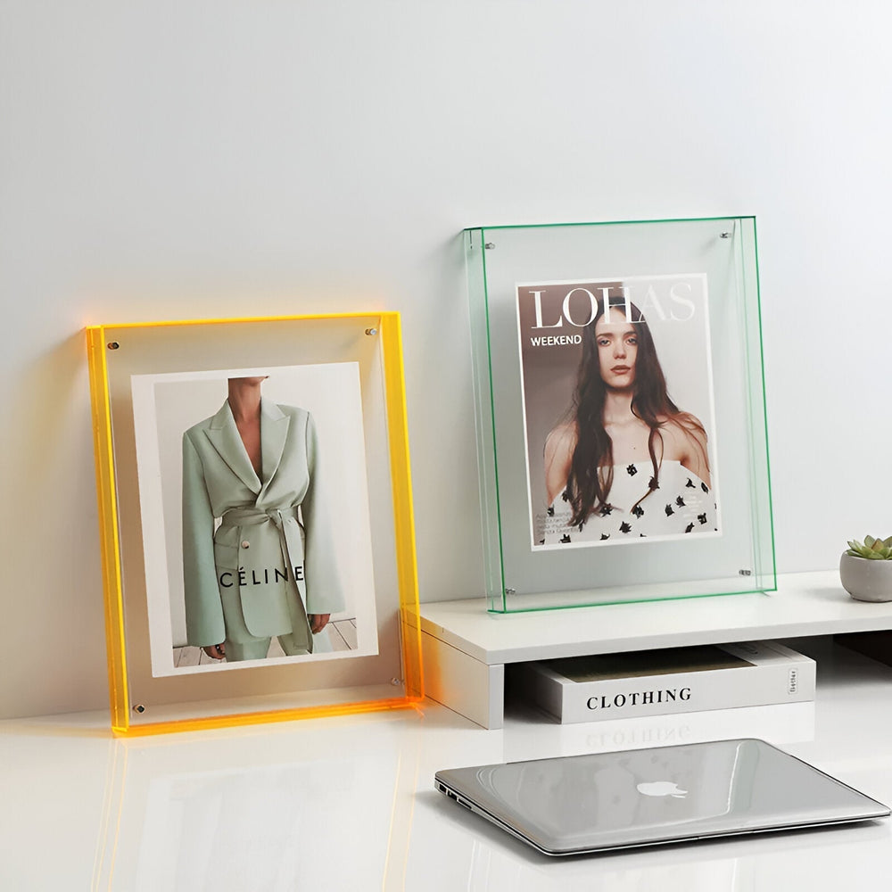 Acrylic Photo Frame | Floating Display, Freestanding or Wall-Mounted | Scratch-Resistant, Optically Clear Finish 2