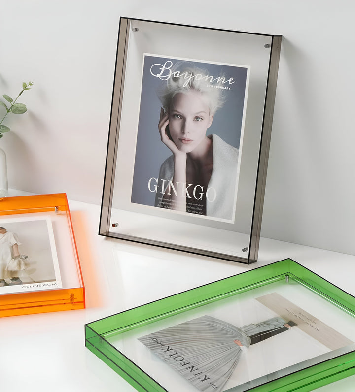 Acrylic Photo Frame | Floating Display, Freestanding or Wall-Mounted | Scratch-Resistant, Optically Clear Finish 3