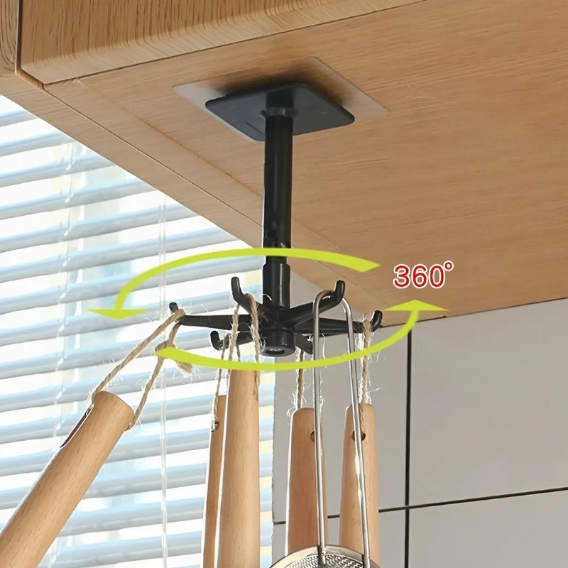 Hook Organizer with 360° Swivel Function | Adhesive Rotating Rack