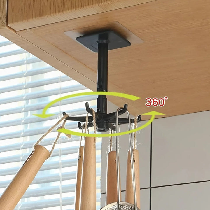 Hook Organizer with 360° Swivel Function | Adhesive Rotating Rack