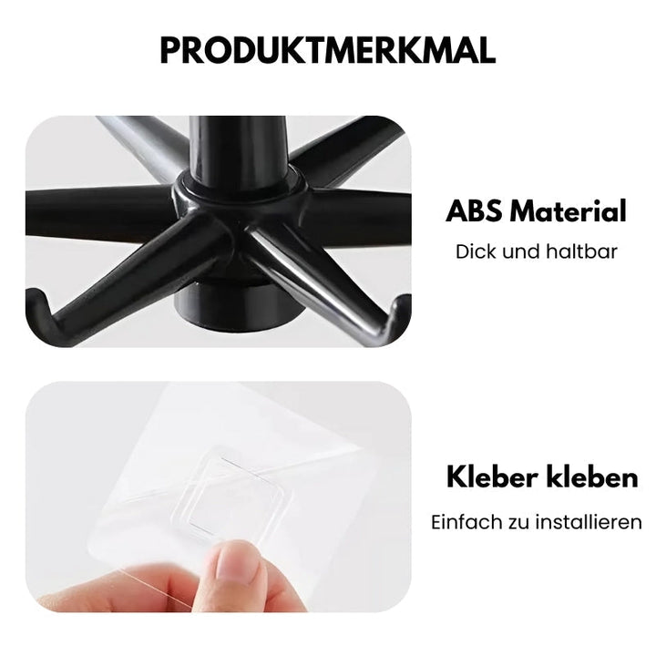 Hook Organizer with 360° Swivel Function | Adhesive Rotating Rack