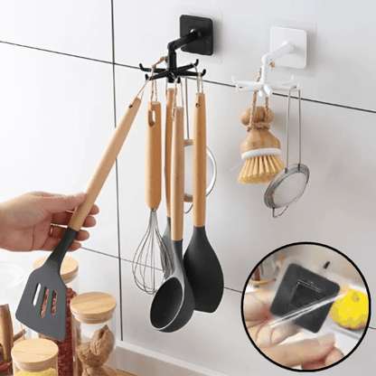 Hook Organizer with 360° Swivel Function | Adhesive Rotating Rack