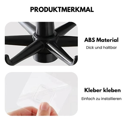 Hook Organizer with 360° Swivel Function | Adhesive Rotating Rack
