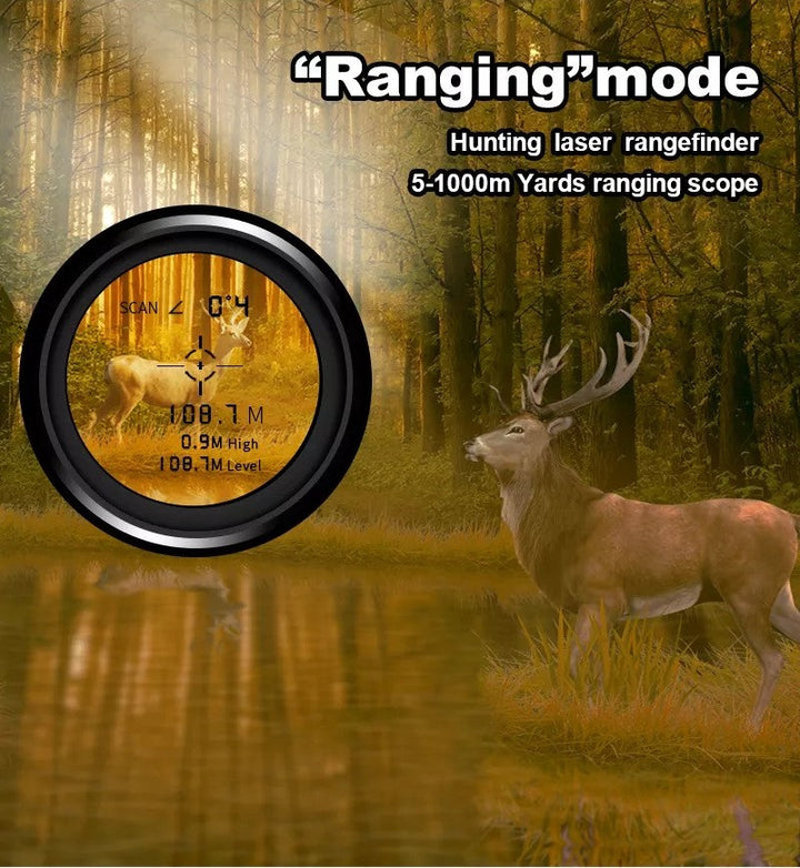 Hunting Range Finder 1000 Yards | 6.5X Laser Rangefinder with Angle &amp; Height Data | USB-C Rechargeable, Rainproof Build