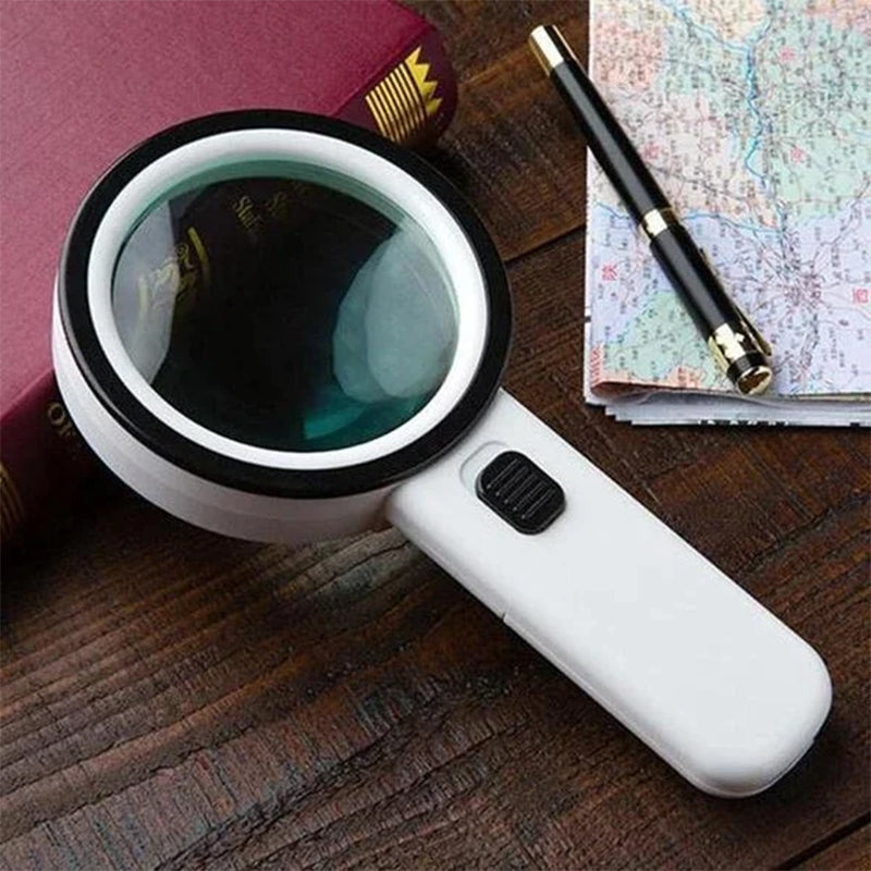30x Optical Magnifier with LED Light | 12 Bright LED Lights &amp; Glass Lens | Battery-Powered, Distortion-Free Clarity 1