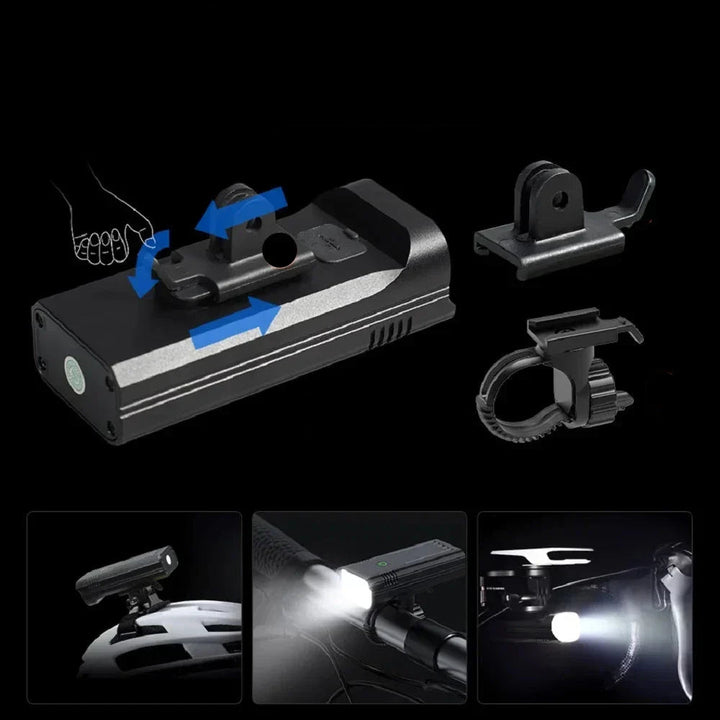 LED Bike Light 5000 Lumens | 12 LEDs USB-C Rechargeable Battery | 10,000mAh Capacity with Digital Display and Aluminium Housing 4