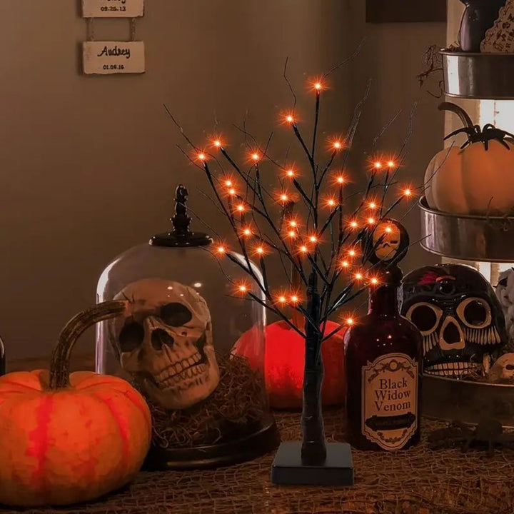 Illuminated Branch Light Halloween Decoration | 24 LED Bendable Branches | USB or Battery Powered Ambient Glow