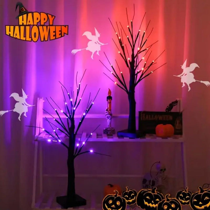 Illuminated Branch Light Halloween Decoration | 24 LED Bendable Branches | USB or Battery Powered Ambient Glow