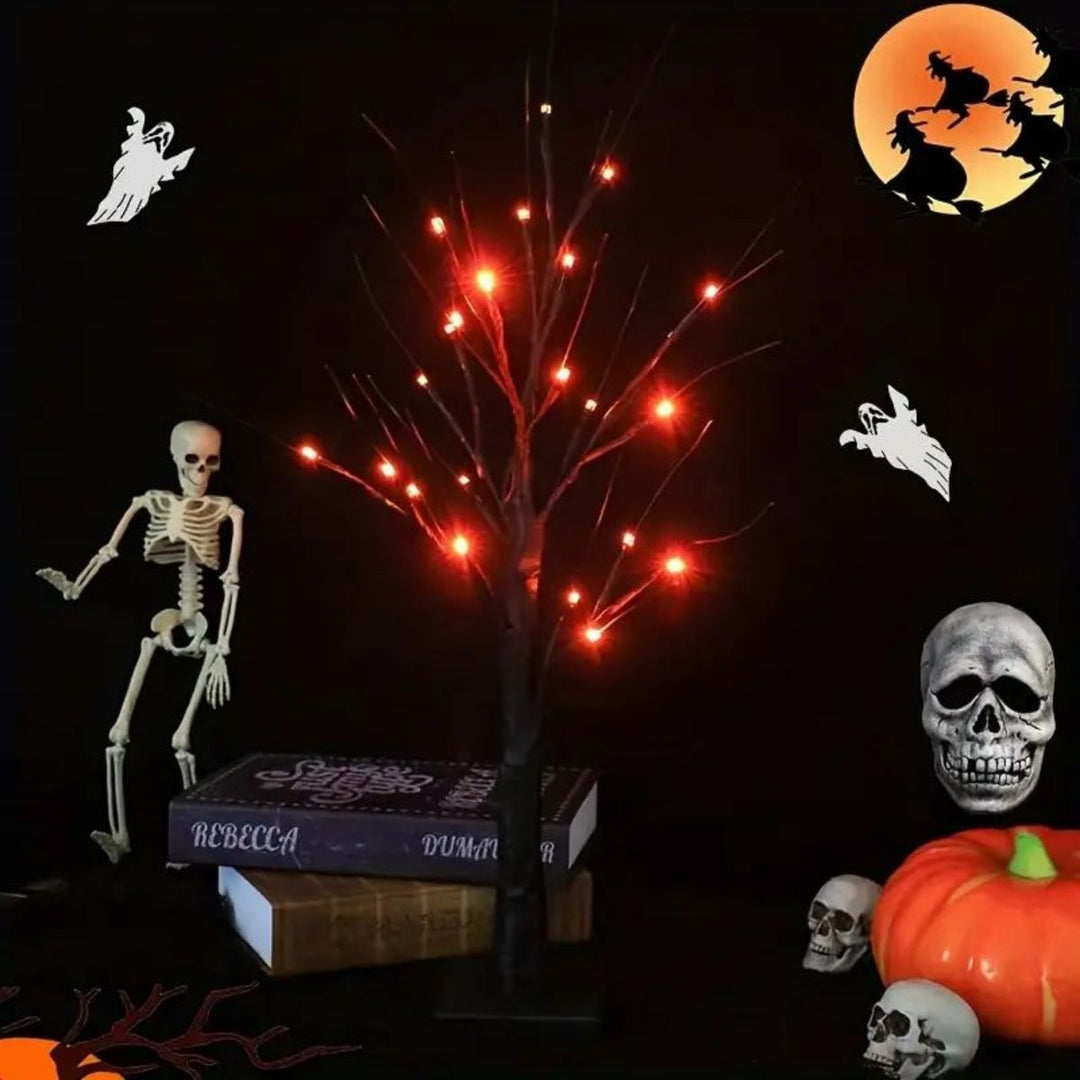 Illuminated Branch Light Halloween Decoration | 24 LED Bendable Branches | USB or Battery Powered Ambient Glow
