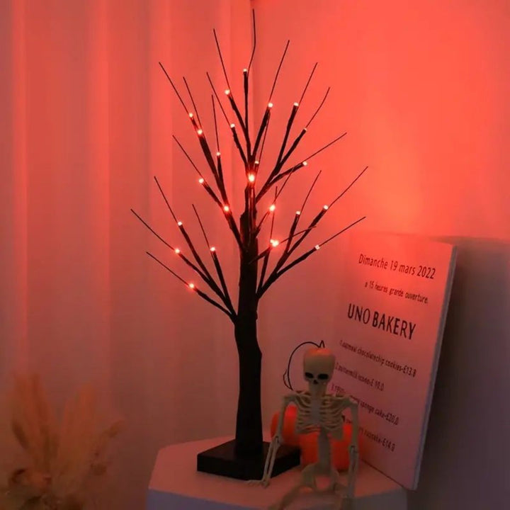 Illuminated Branch Light Halloween Decoration | 24 LED Bendable Branches | USB or Battery Powered Ambient Glow