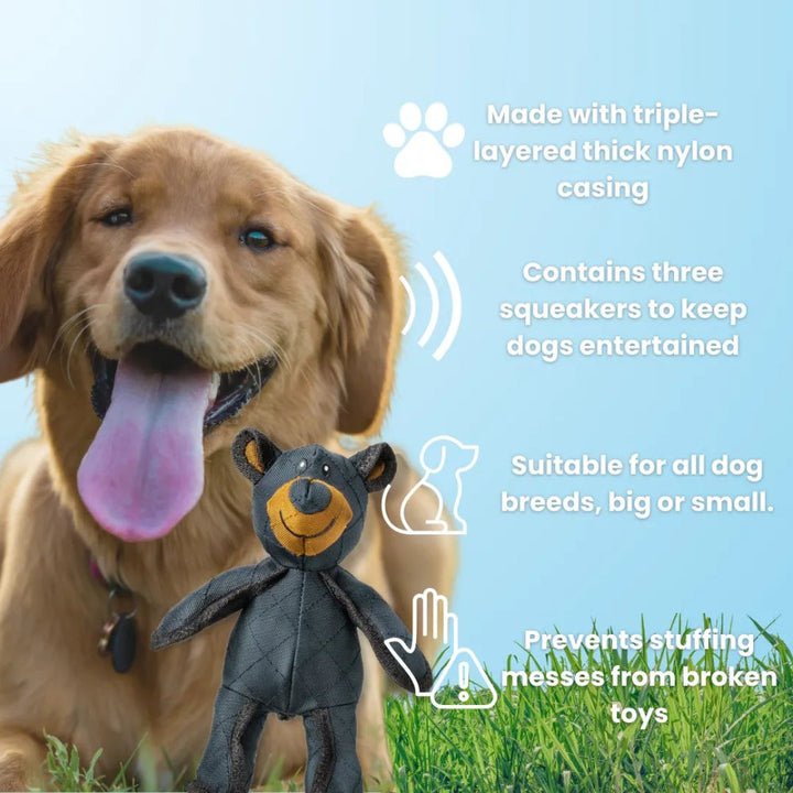 Dog Chew Toy Plush Bear Shape | Triple-Layered Chew-Resistant Fabric | Supports Dental Health and Gum Care During Play 5