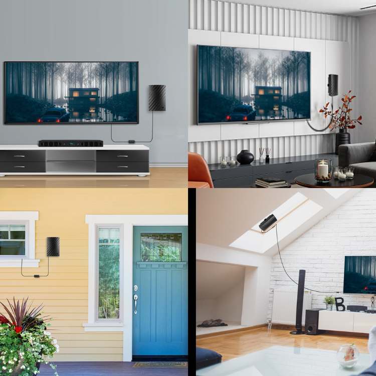 Indoor TV Aerial 4K HD | Long Range Signal Reception, Up to 600 Miles | Plug & Play Setup, No Cable Bills Needed