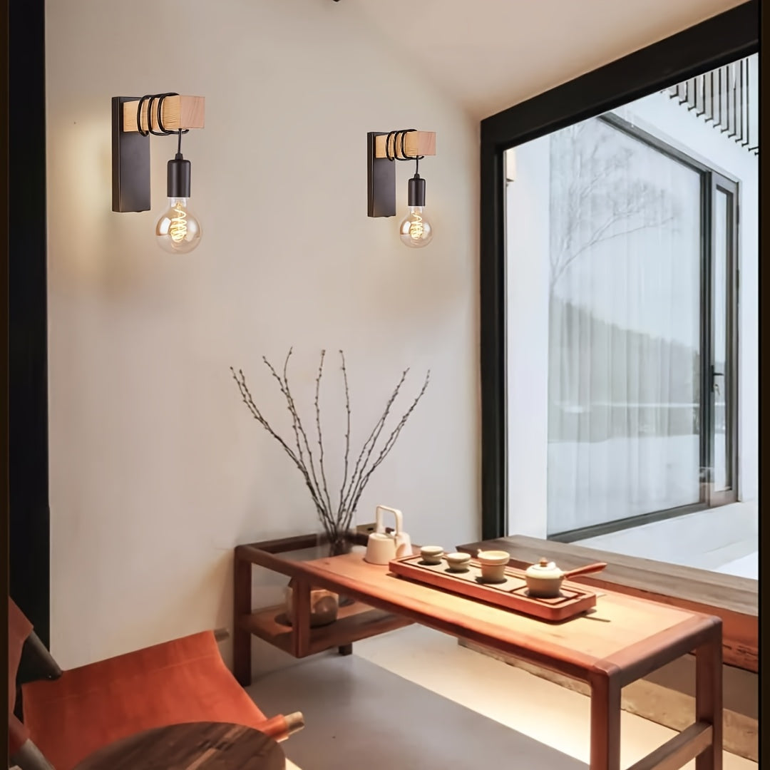 Industrial Wall Sconce E27 Hardwired Indoor Light Fixture Modern Wall Lamp 4