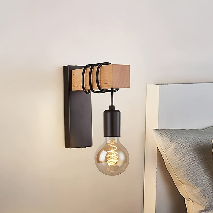 Industrial Wall Sconce E27 Hardwired Indoor Light Fixture Modern Wall Lamp 5