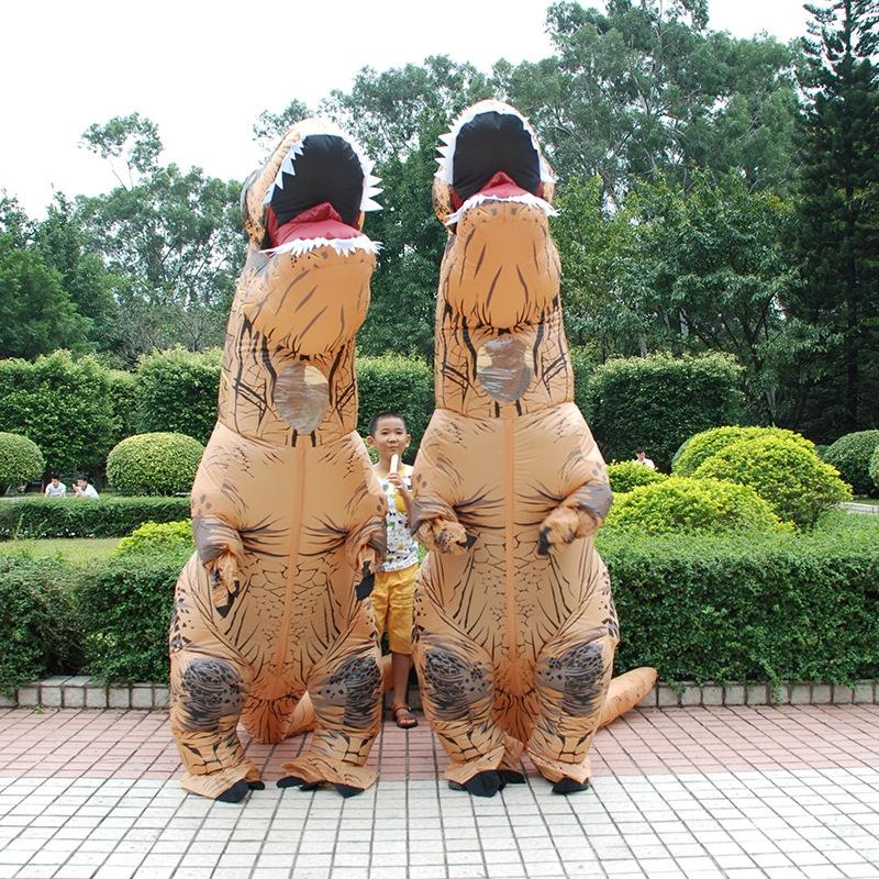 Inflatable Dinosaur Costume T-Rex Halloween Outfit | Fan-Powered with Gloves Included | Lightweight Polyester Build