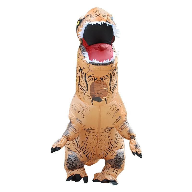Inflatable Dinosaur Costume T-Rex Halloween Outfit | Fan-Powered with Gloves Included | Lightweight Polyester Build