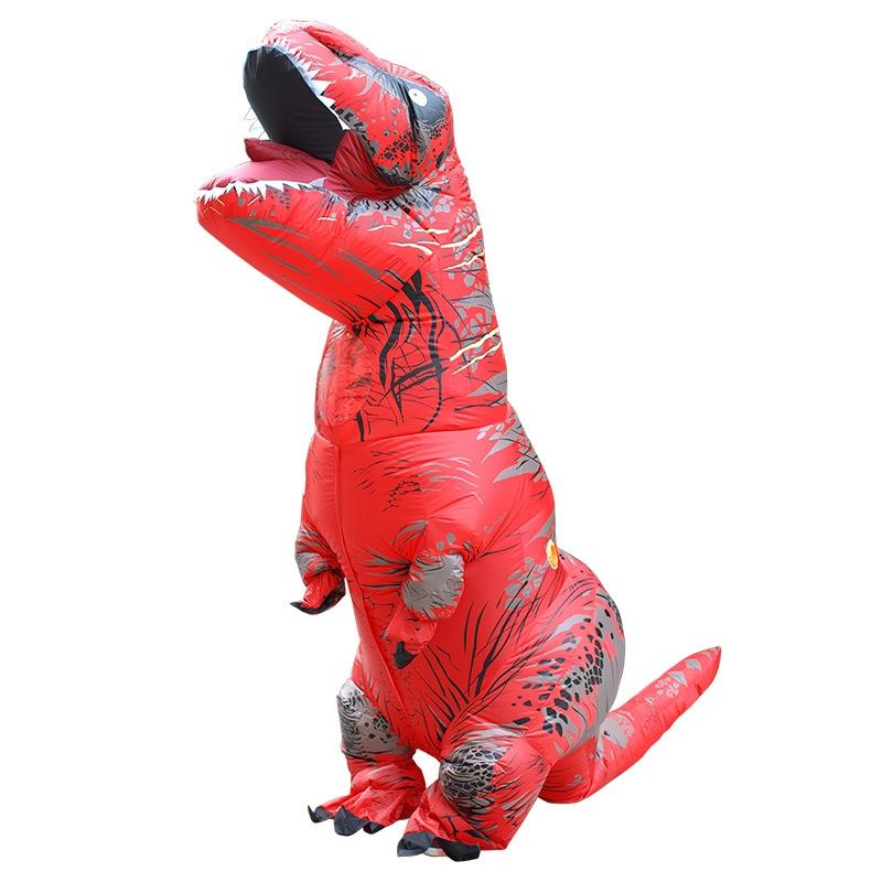 Inflatable Dinosaur Costume T-Rex Halloween Outfit | Fan-Powered with Gloves Included | Lightweight Polyester Build