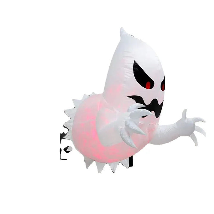 Inflatable Halloween Ghost Decoration | Built-In Blower, LED Light String &amp; Suction Cups | Folds Flat for Storage