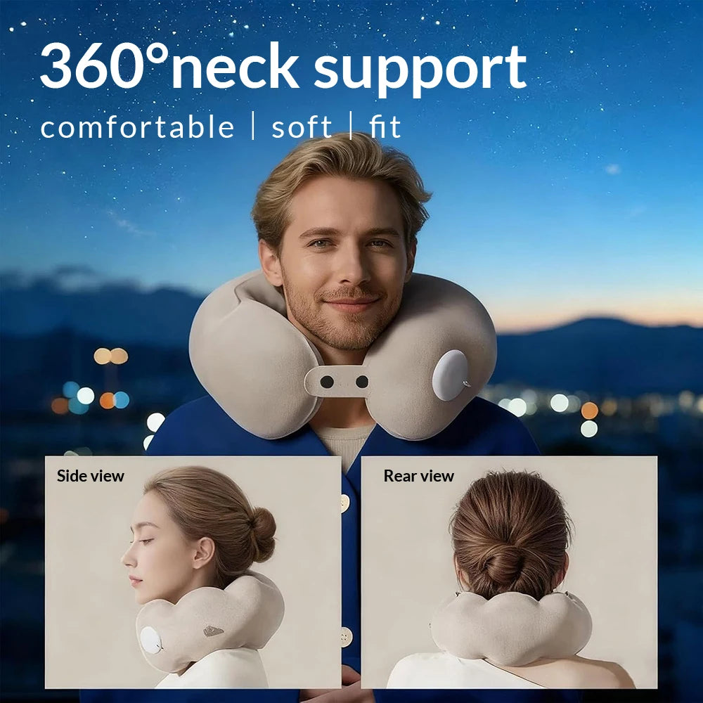 Inflatable Neck Pillow | U-Shape Expandable Travel Pillow