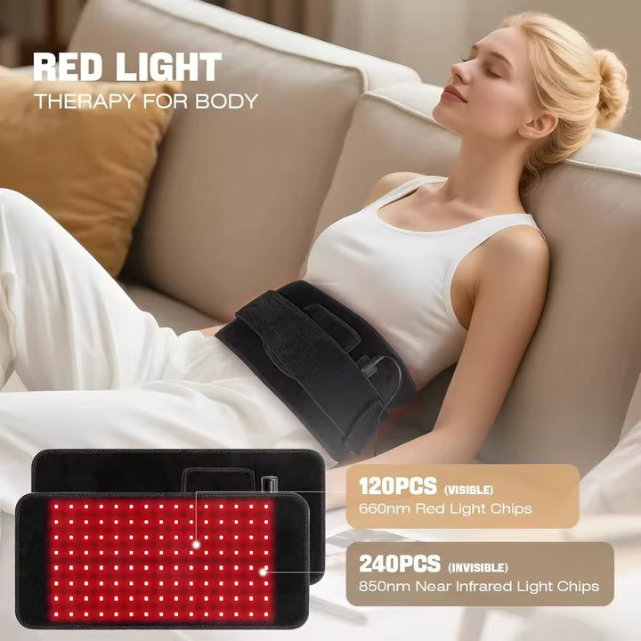 Infrared Light Therapy Belt | 660nm &amp; 850nm Dual Wavelength | Full Body Pain Relief Support | Remote Control