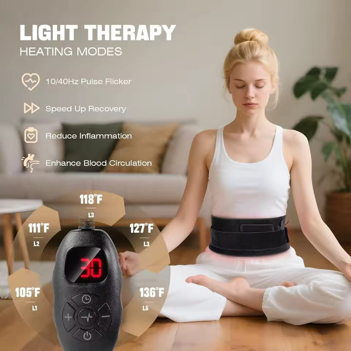 Infrared Light Therapy Belt | 660nm &amp; 850nm Dual Wavelength | Full Body Pain Relief Support | Remote Control
