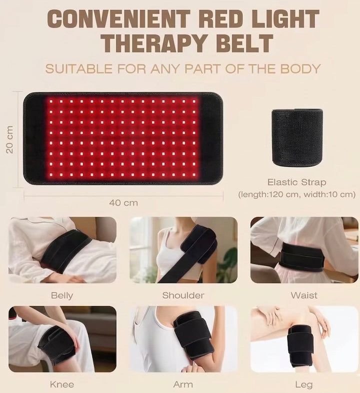 Infrared Light Therapy Belt | 660nm &amp; 850nm Dual Wavelength | Full Body Pain Relief Support | Remote Control