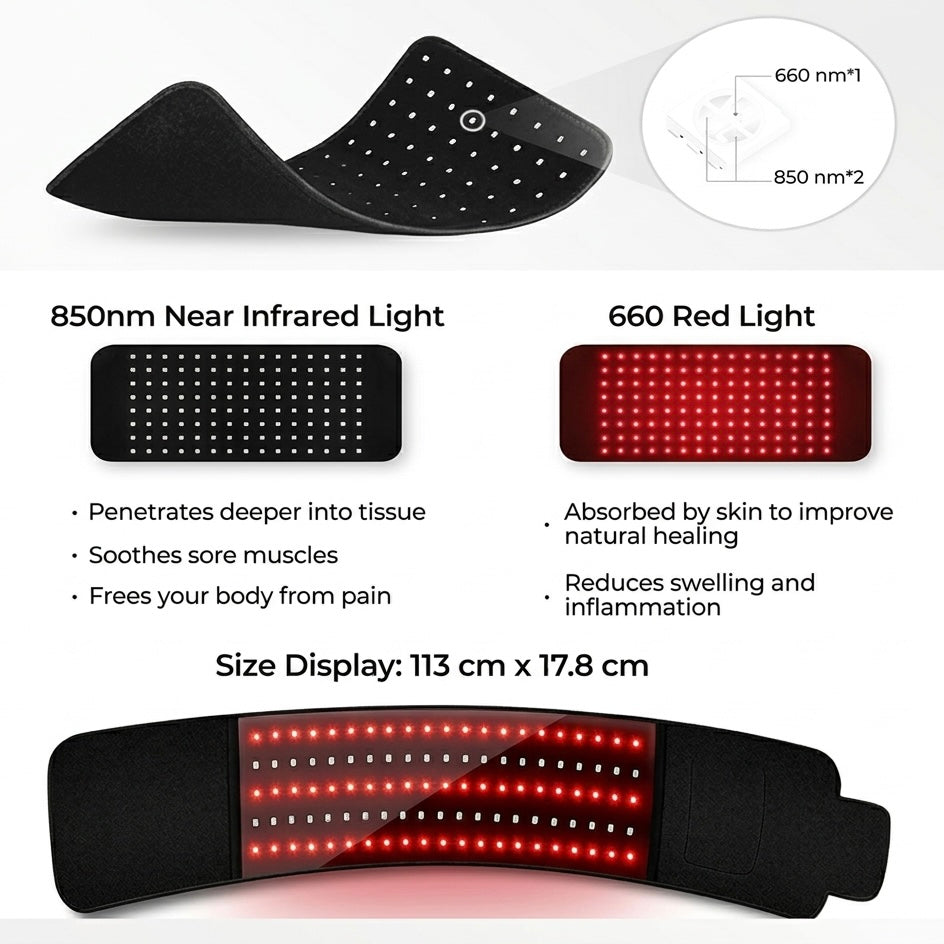 Infrared Light Therapy Pad | Red &amp; Near-Infrared Light | Portable | Electric | Pain Relief Support