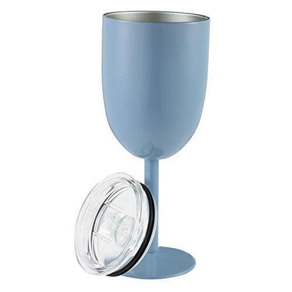 Insulated Stainless Steel Wine Glasses | Double Wall Thermal Cups with Leak-Proof Lid | Shatterproof &amp; Dishwasher Safe