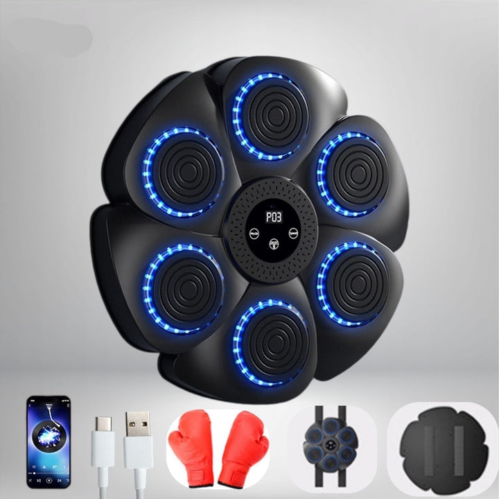 Interactive Boxing Machine | Wall-Mounted Fitness Trainer | Bluetooth | RGB | USB Rechargeable