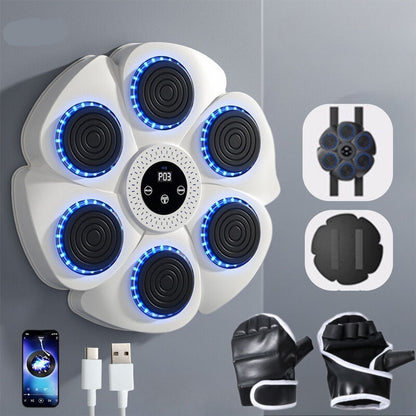 Interactive Boxing Machine | Wall-Mounted Fitness Trainer with Bluetooth Music | Engaging Home Boxing Equipment for All Ages 4