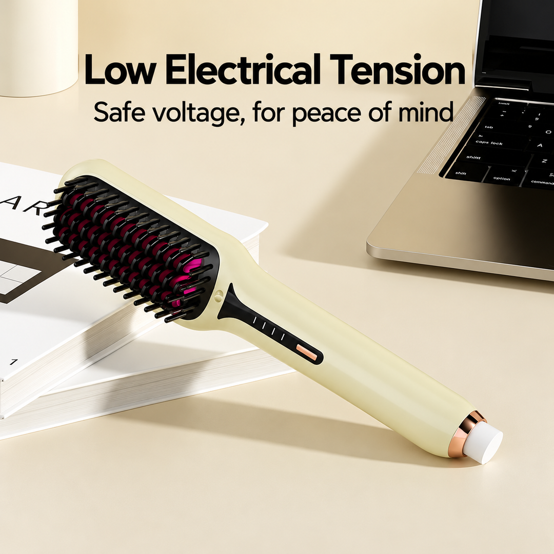 Ionic Heated Hair Brush | Anti-Static Smoothing Technology | Fast Heat-Up for Frizz-Free, Shiny, Manageable Hair