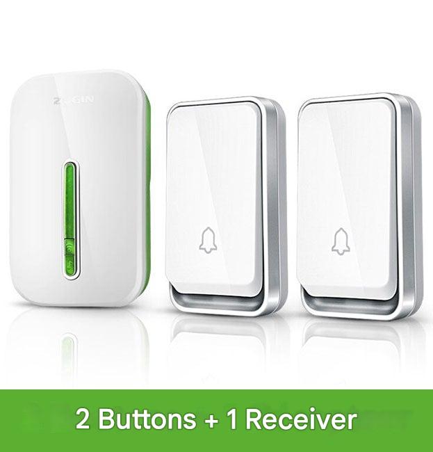 Wireless Doorbell Kinetic Button No Battery Required | 120 m Range, IP44 Weatherproof | Mains Receiver, 100 dB, LED 7