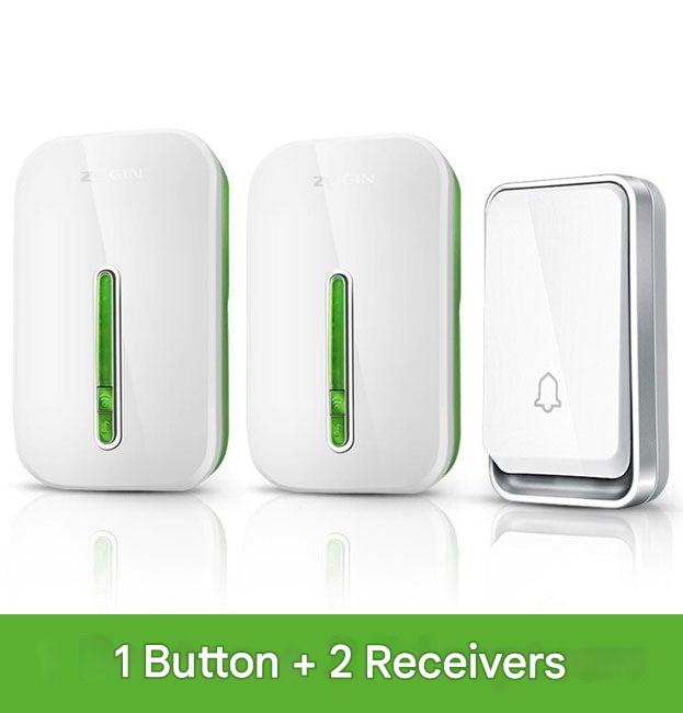 Wireless Doorbell Kinetic Button No Battery Required | 120 m Range, IP44 Weatherproof | Mains Receiver, 100 dB, LED 8