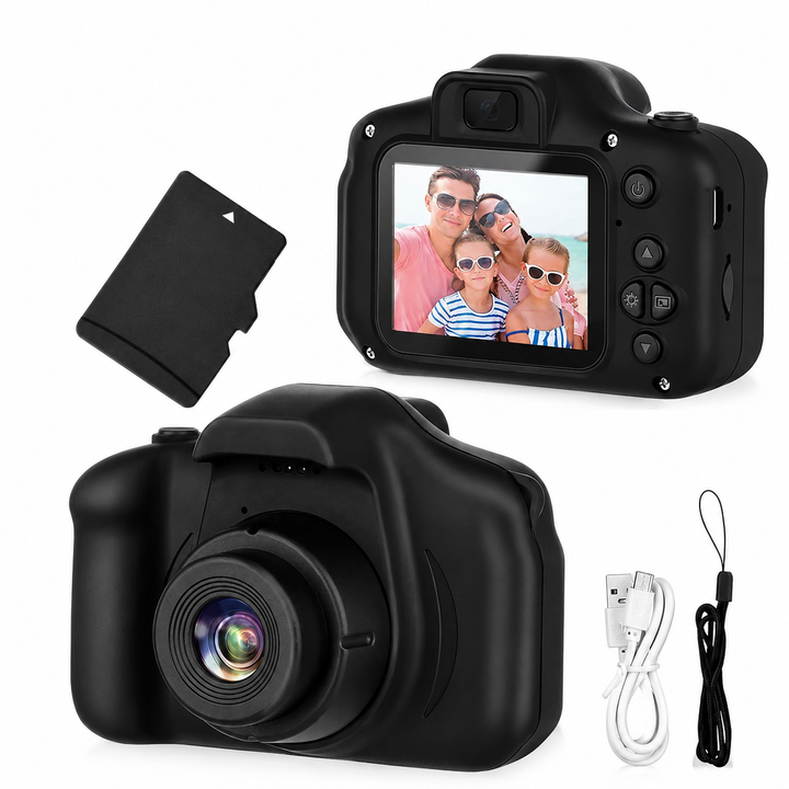 Kids Camera | Dual Lens | 12MP | 1080P | Shockproof | 2" IPS Screen | 32GB | Ages 3+