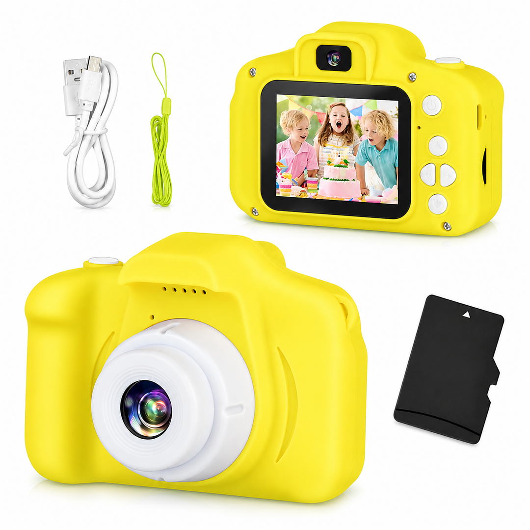 Kids Camera | Dual Lens | 12MP | 1080P | Shockproof | 2" IPS Screen | 32GB | Ages 3+