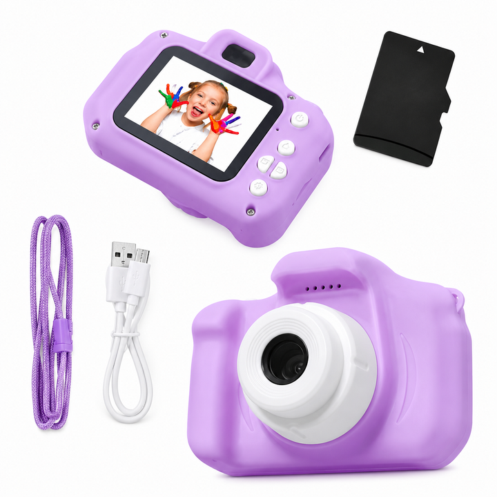 Kids Camera | Dual Lens | 12MP | 1080P | Shockproof | 2" IPS Screen | 32GB | Ages 3+