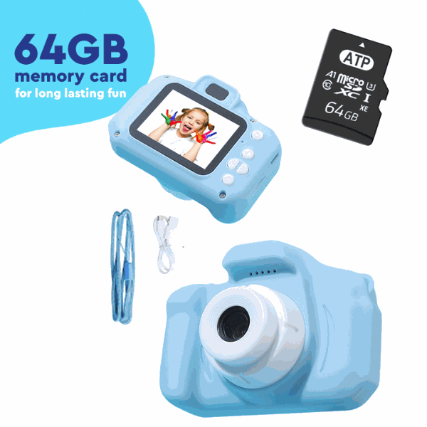 Kids Camera | Dual Lens | 12MP | 1080P | Shockproof | 2" IPS Screen | 32GB | Ages 3+