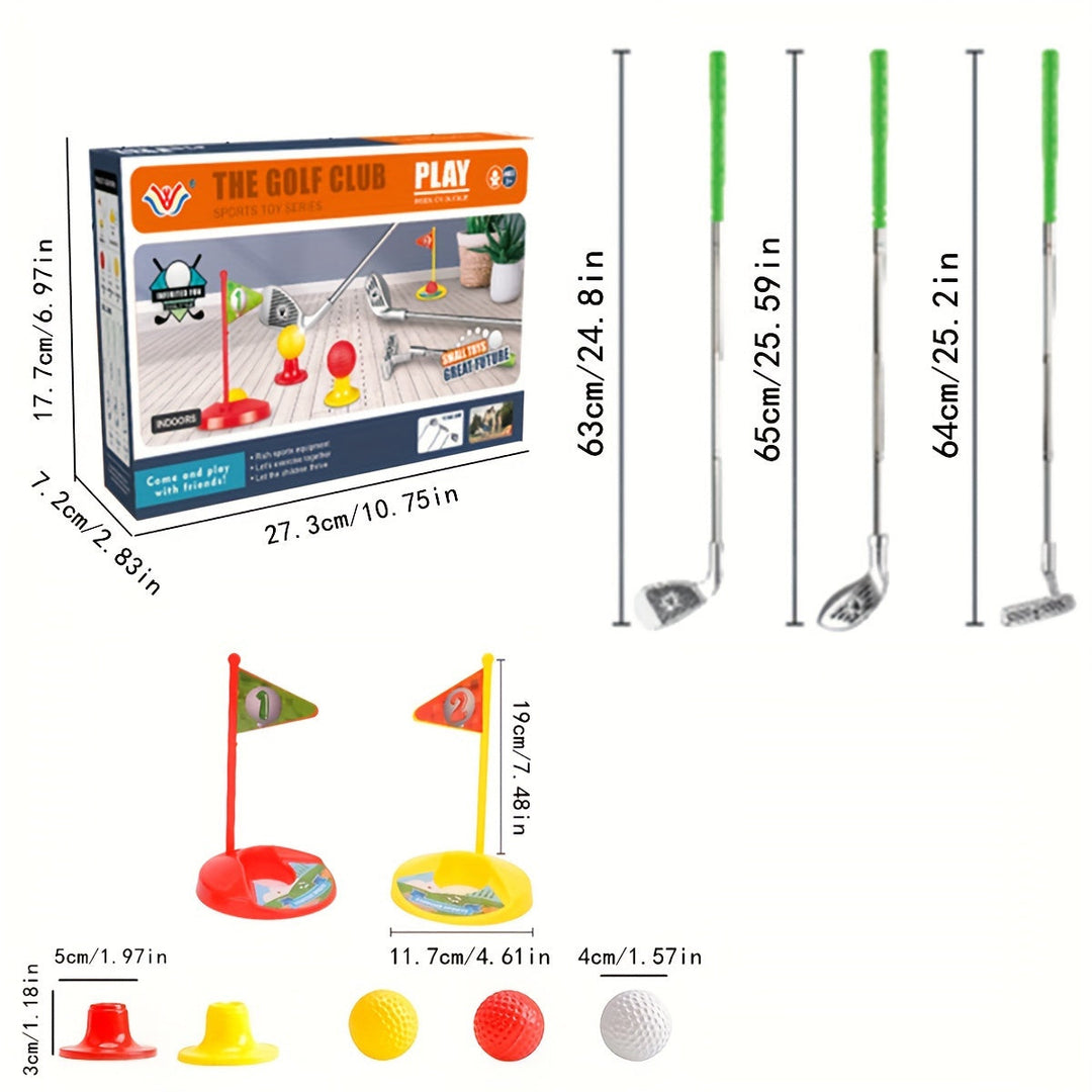 Kids Golf Club Set | Adjustable Telescopic Clubs | Ages 3–8 | Indoor &amp; Outdoor | Complete Set
